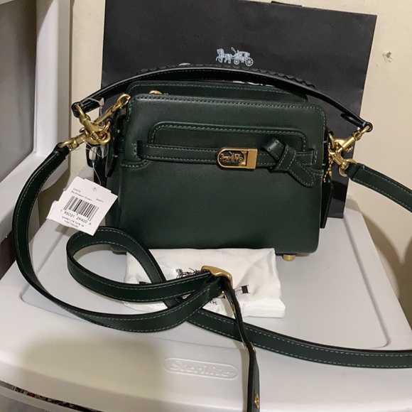 Coach Tate 18 leather. Crossbody Amazon Green leather - Picture 3 of 12